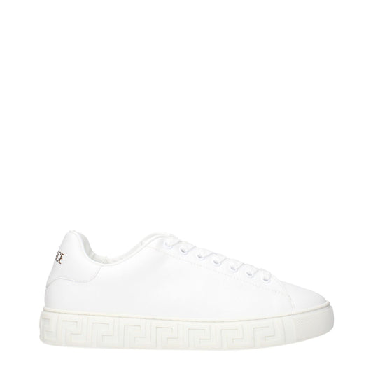 Versace White Leather Low Top Sneakers