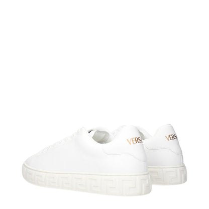 Versace White Leather Low Top Sneakers