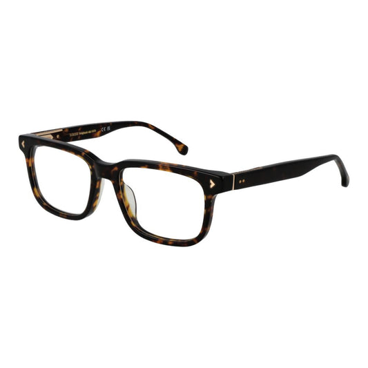 Lozza Brown Men Glasses Frame in cellulose acetate with full-rim rectangle style, 54-18-145 size, no extra features.