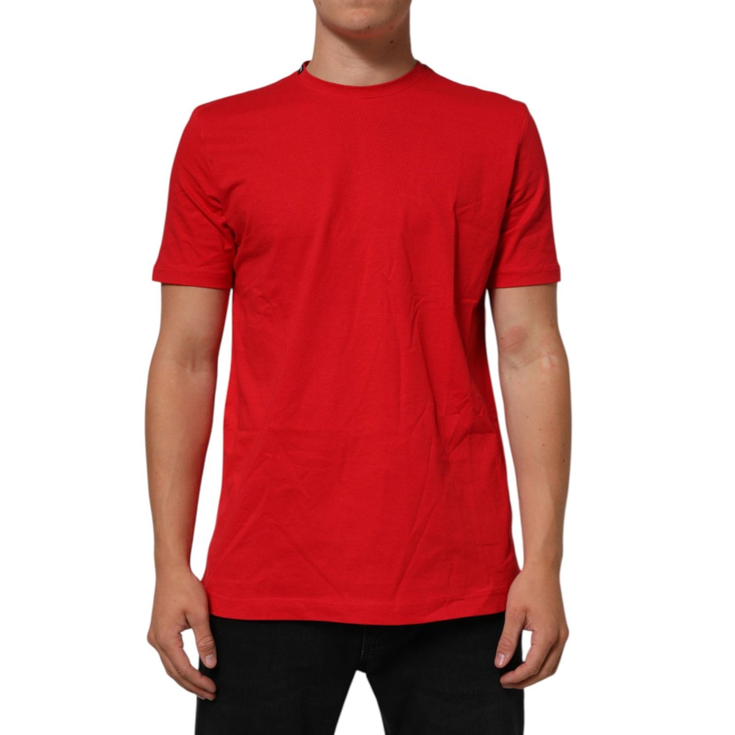 Dolce & Gabbana Red Goodluck 2023 Cotton Crew Neck T-shirt, premium cotton with short sleeves, regular fit, crafted in Italy