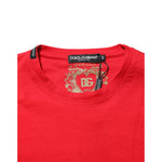 Dolce & Gabbana Red Goodluck 2023 Cotton Crew Neck T-shirt with logo and graphic print