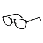 Fila Black Unisex Glasses Frame in full-rim plastic with square design, size 51-21-140, featuring demo lenses. Includes branded case.