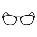 Fila Black Unisex Glasses Frame in full-rim square style, black plastic, size 51-21-140, includes branded case.