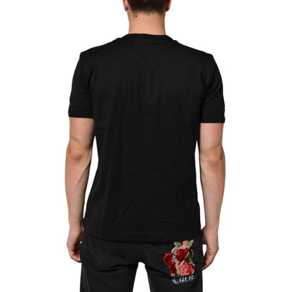 Dolce & Gabbana Black Goodluck 2021 Cotton Crew Neck T-shirt
