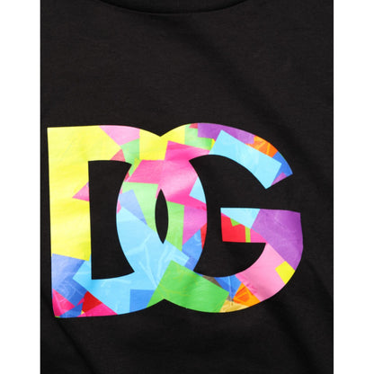 Dolce & Gabbana Black Logo Print Cotton Men Crew Neck T-shirt