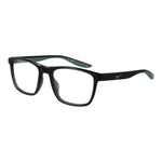 Nike Gray Unisex Glasses Frame with full-rim black square design, stainless steel material, and demo lenses.