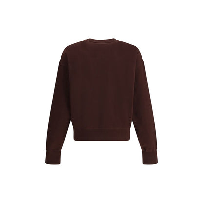 Back view of Alexander McQueen Brown Cotton Sweatshirt featuring crewneck design and tonal logo, ideal for a casual, polished look.
