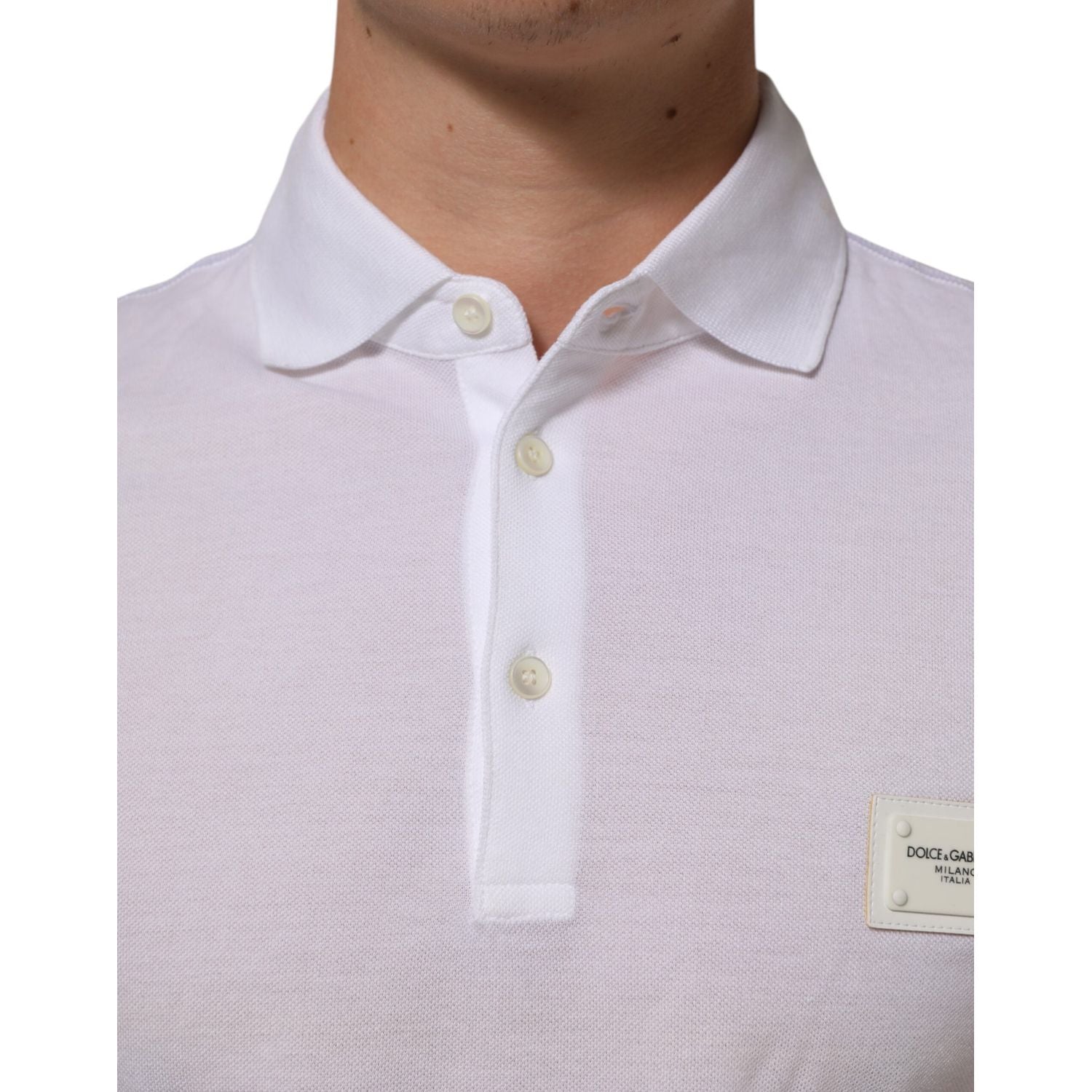 Dolce & Gabbana White Collared Short Sleeves Polo Men T-shirt