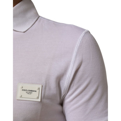 Dolce & Gabbana White Collared Short Sleeves Polo Men T-shirt