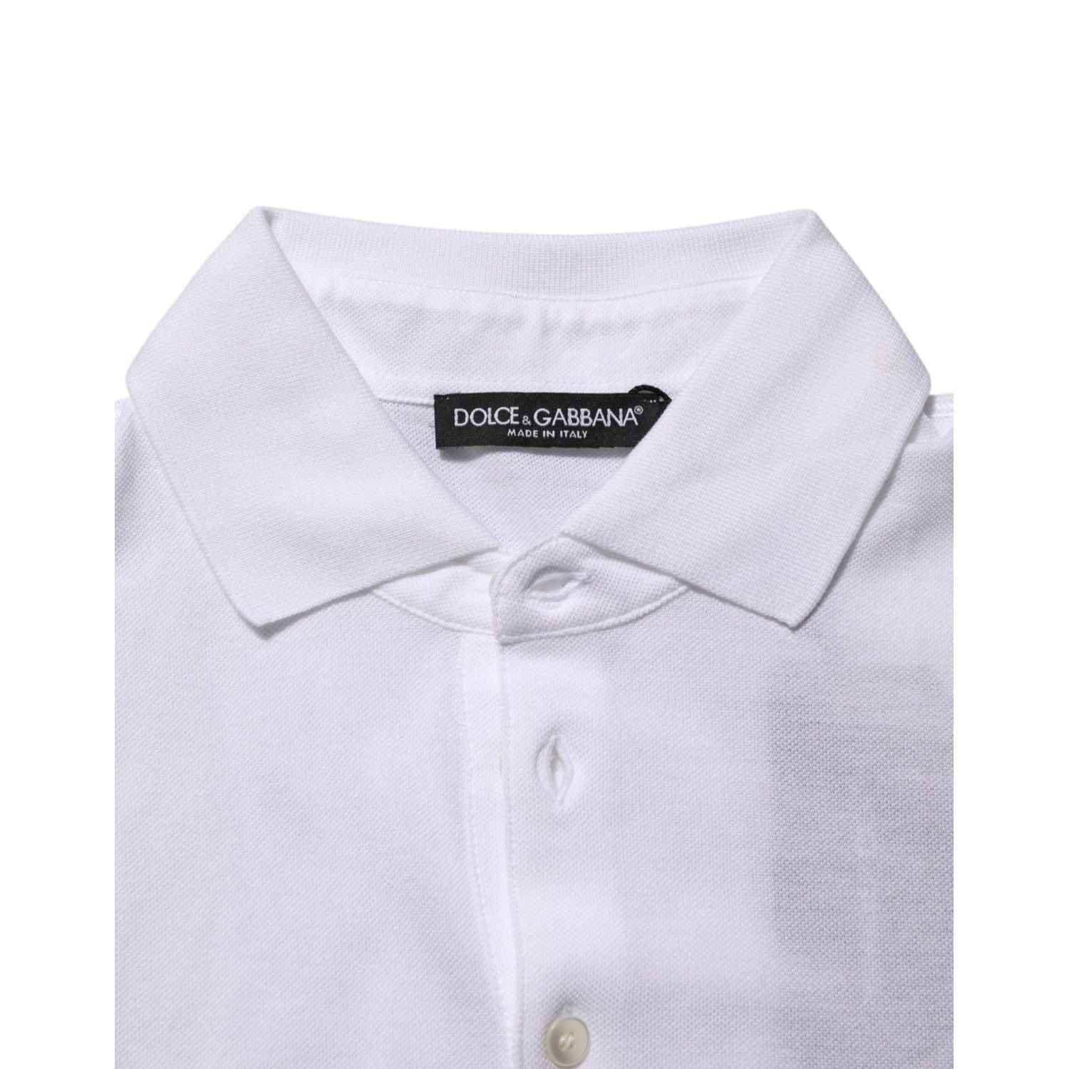 Dolce & Gabbana White Collared Short Sleeves Polo Men T-shirt