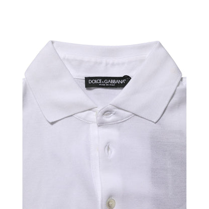 Dolce & Gabbana White Collared Short Sleeves Polo Men T-shirt