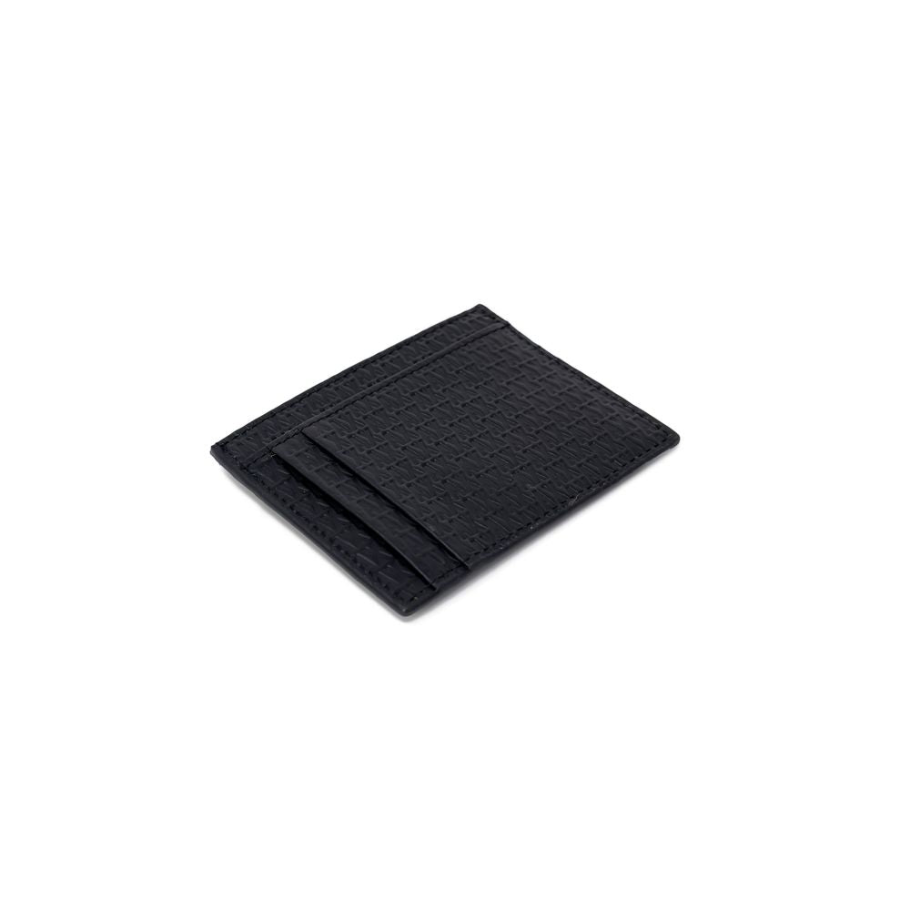 Armani Exchange Black Leather Wallet with embossed AX logo, sleek and compact design for men, model 958053 4R847