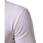 Dolce & Gabbana White Cotton V-Neck Short Sleeves T-shirt detailed view of fabric and sleeve design.