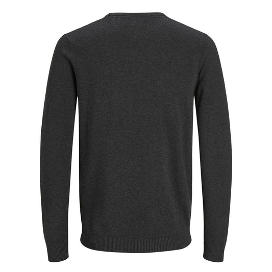 Alt Tag: Back view of Jack Jones Gray Cotton Sportswear sweater, featuring a classic round neck and high-quality knit fabric.