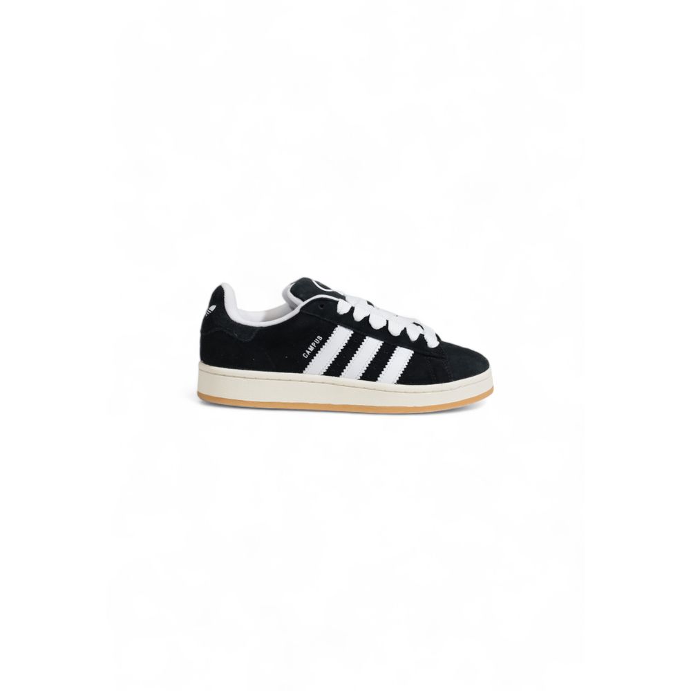 Adidas Black Suede Leather Sneaker with iconic three stripes and rubber sole, perfect for casual wear.