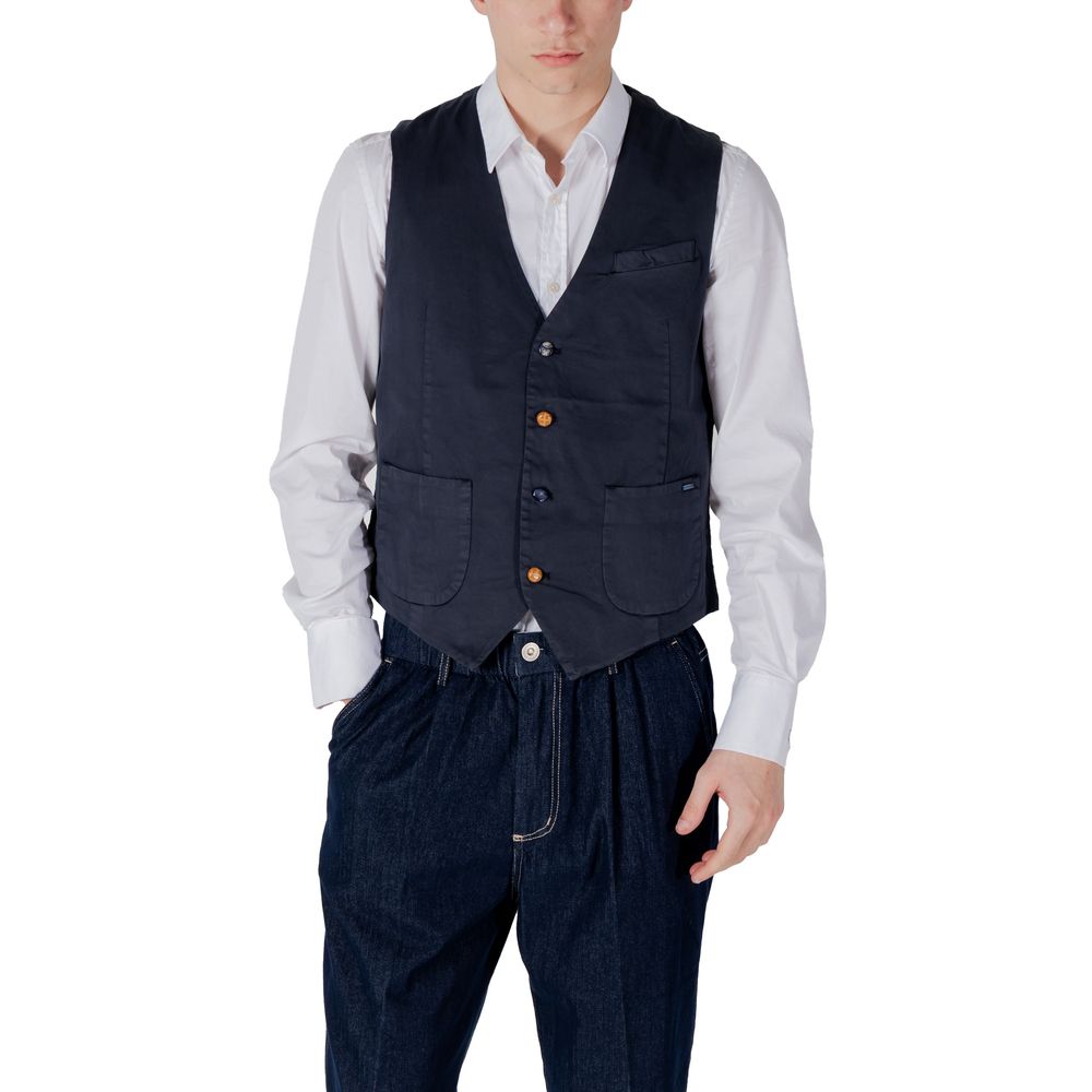 Gianni Lupo Blue Cotton Suit