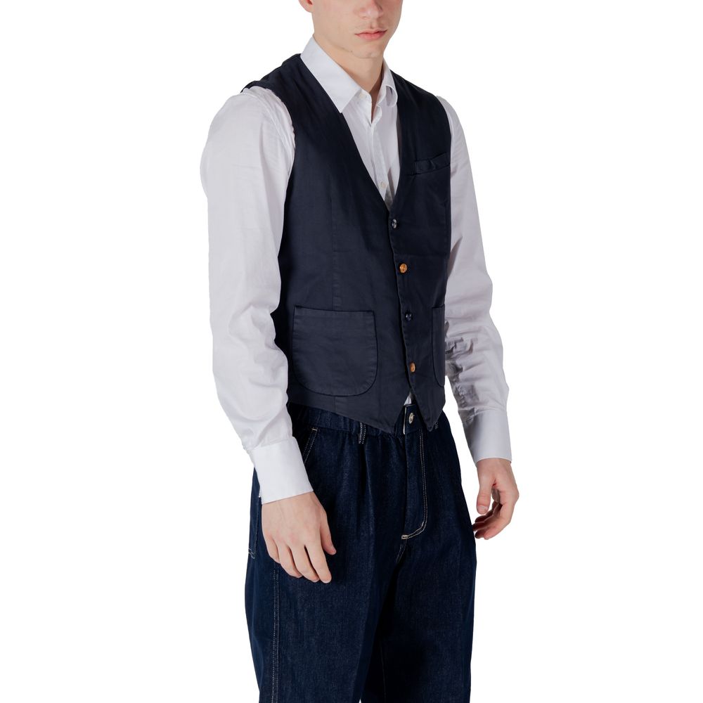 Gianni Lupo Blue Cotton Suit