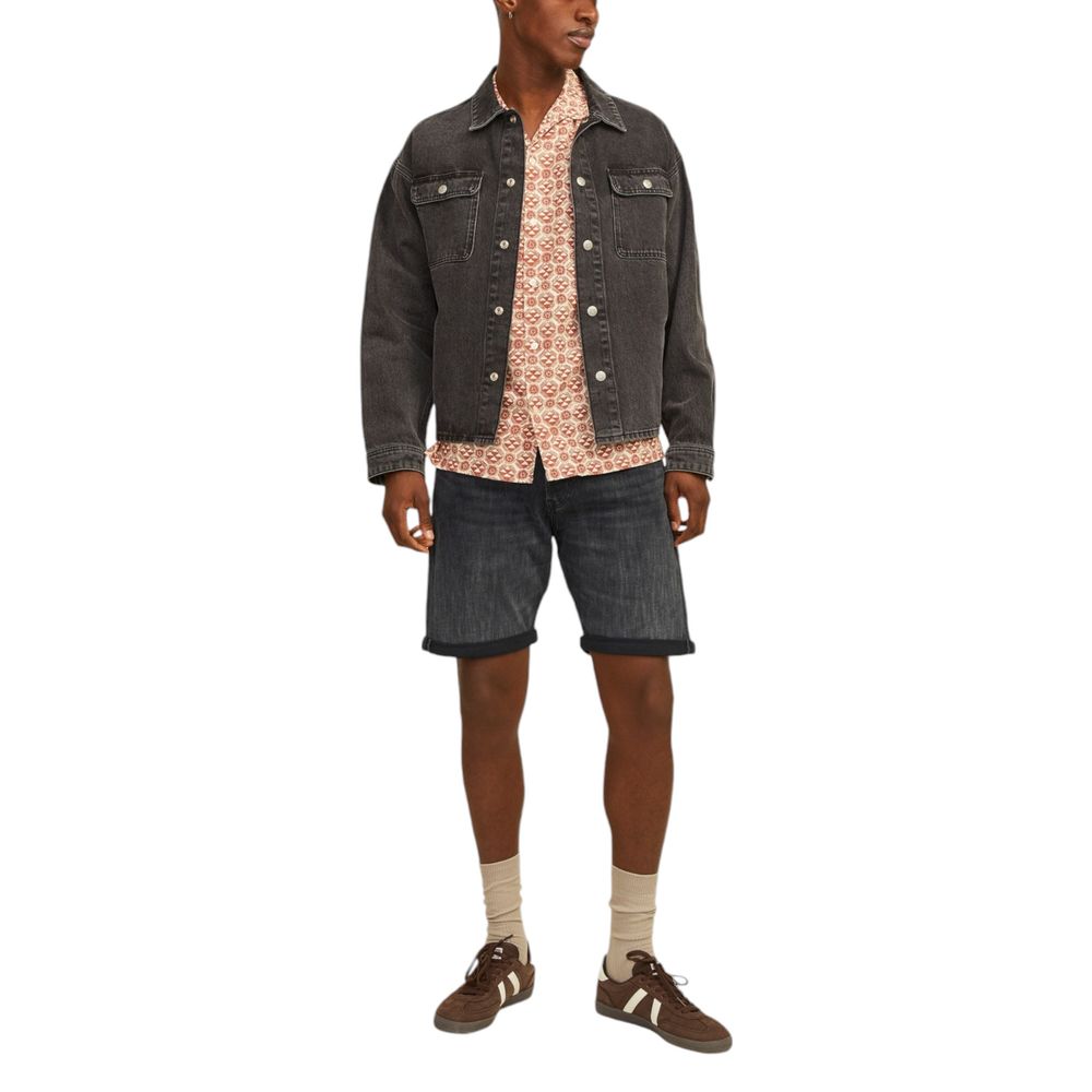 Jack Jones Black Cotton Bermuda Shorts