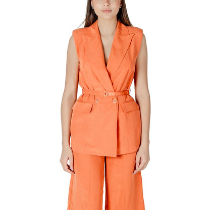 Liu Jo Orange Lyocell Waistcoat 1728,71956299936,Clothing,IT40 | XS,Liu Jo,New with tags,Orange,Suits & Blazers - Clothing,Waistcoats - Suits & Blazers - Clothing,Women