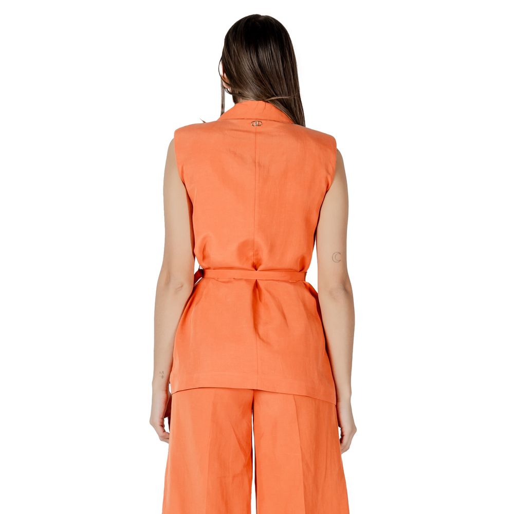 Liu Jo Orange Lyocell Waistcoat 1728,71956299936,Clothing,IT40 | XS,Liu Jo,New with tags,Orange,Suits & Blazers - Clothing,Waistcoats - Suits & Blazers - Clothing,Women