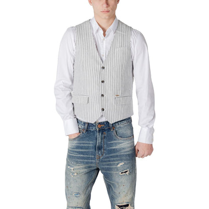 Gianni Lupo Black Linen Waistcoat