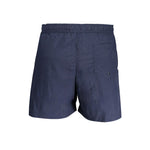 Tommy Hilfiger Blue Nylon Swimwear featuring recycled material, slim fit, elastic waist with lace, and multiple pockets
