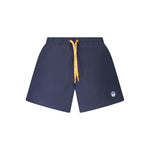North Sails Blue Cotton Swimwear with elastic waist and pockets, featuring contrasting details and logo.