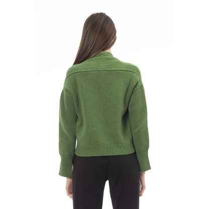Alpha Studio Green Merino Wool Cardigan