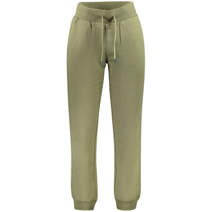 North Sails Green Cotton Pant with elastic waist and ankle cuffs, featuring brushed organic cotton and 3 pockets.