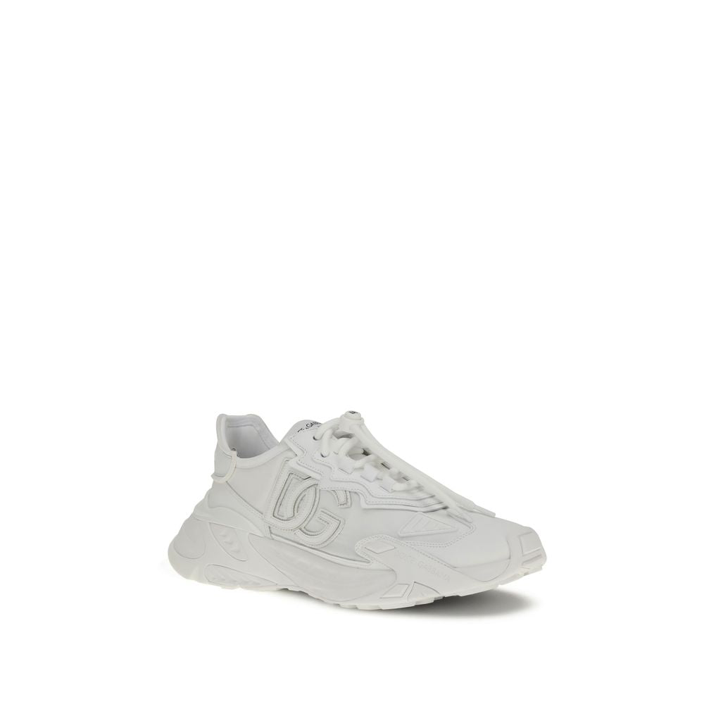 Dolce & Gabbana White Polyamide Athletic Sneakers