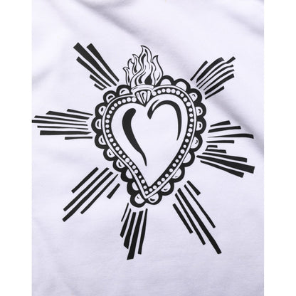 Dolce & Gabbana White Sacred Heart Hooded Sweatshirt Sweater Dolce & Gabbana