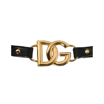 Dolce & Gabbana Black Leather Gold Chain Bag Accessory Shoulder Strap Dolce & Gabbana