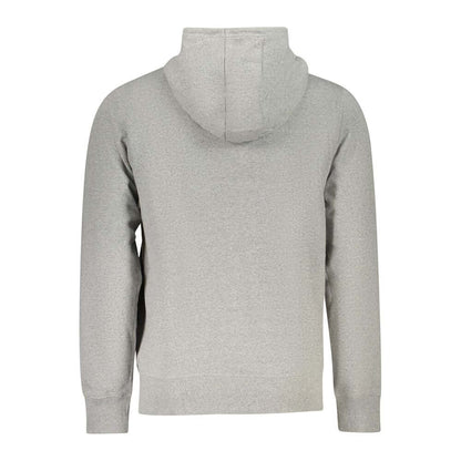 Back view of Accademia Militare Gray Cotton Men Hoodie showcasing sustainable design and comfort