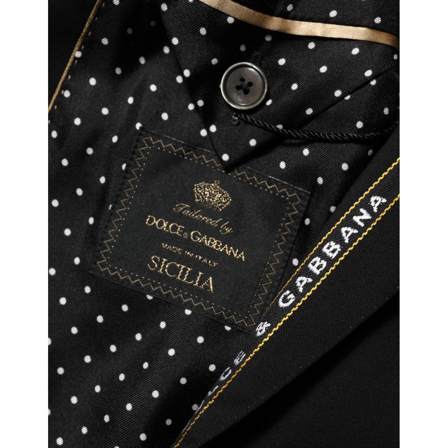 Dolce & Gabbana Black SICILIA Double Breasted Jacket Blazer