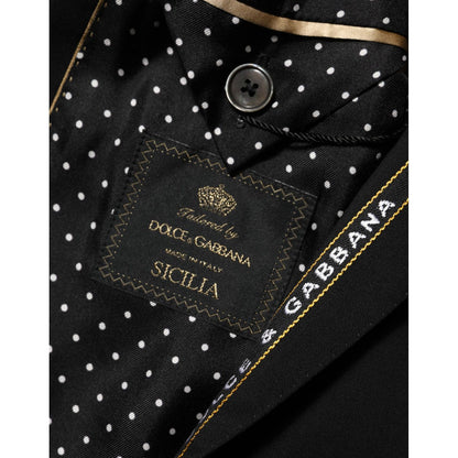 Dolce & Gabbana Black SICILIA Double Breasted Jacket Blazer