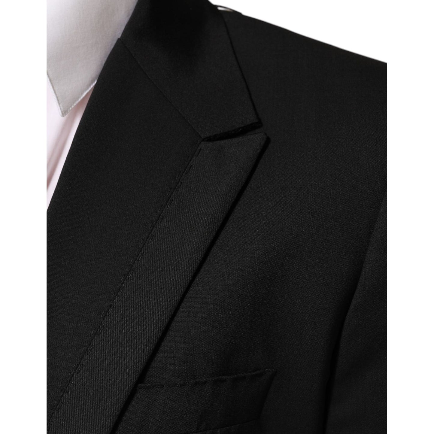 Dolce & Gabbana Black Wool 2 Buttons Suit Men Jacket Blazer 1728,67345645728,Black,Blazers - Suits & Blazers - Clothing,Clothing,Dolce & Gabbana,IT52 | XL,Material: 03+05%SE+92%WV,Men,New with tags,Suits & Blazers - Clothing