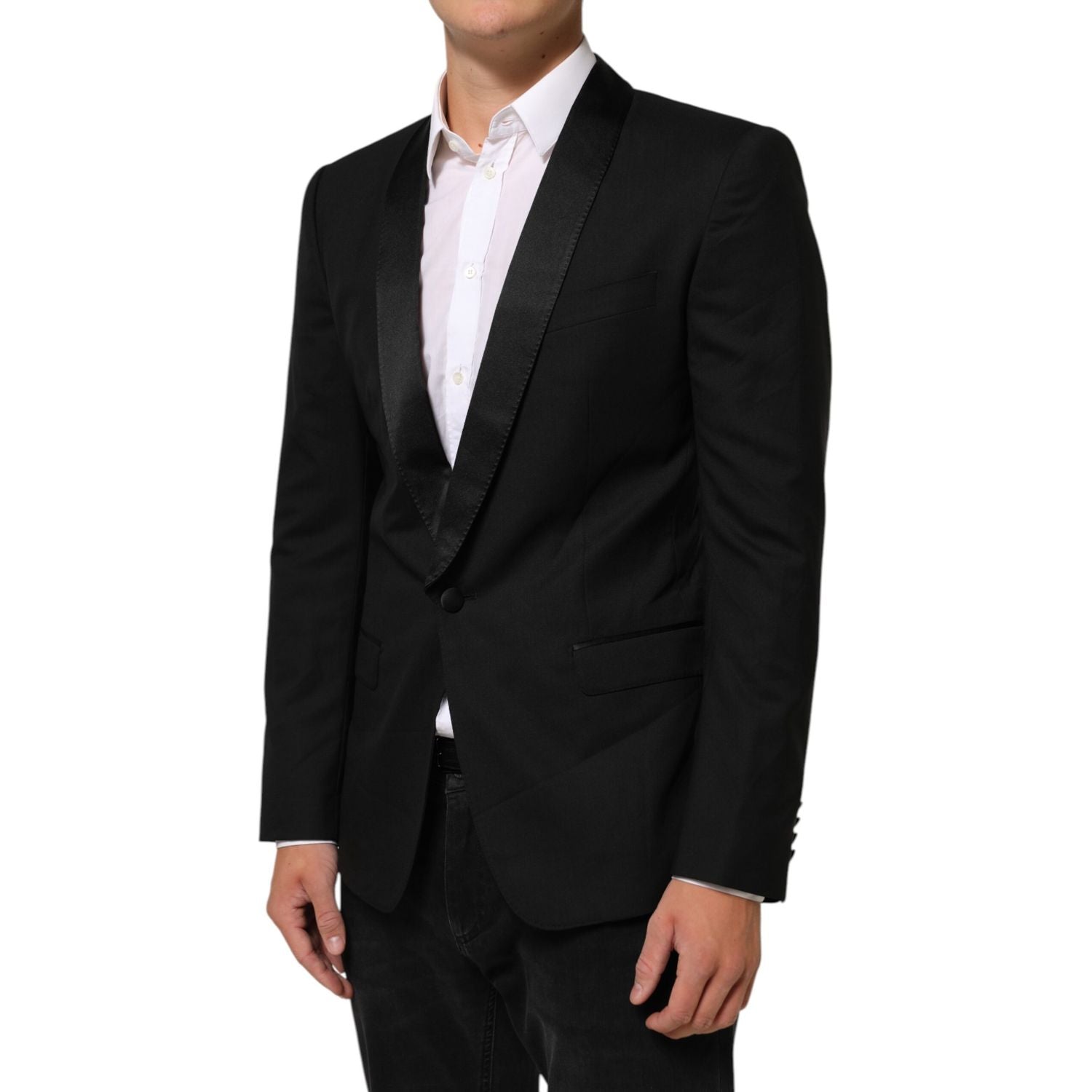 Dolce & Gabbana Black MARTINI 1 Button Suit Jacket Blazer
