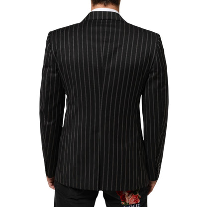Dolce & Gabbana Black Stripes SICILIA 1 Button Suit Blazer