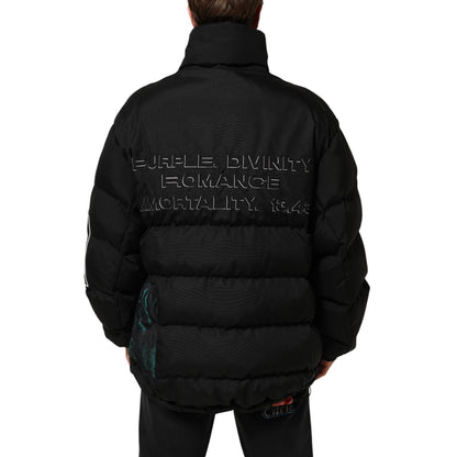 Dolce & Gabbana Black Nylon Puffer Men Full Zip Jacket