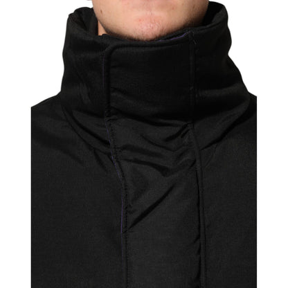 Dolce & Gabbana Black Nylon Puffer Men Full Zip Jacket