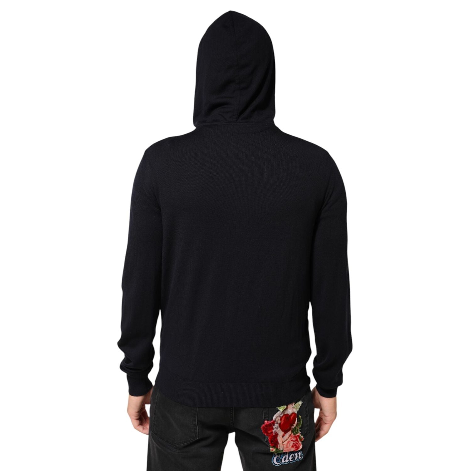 Dolce & Gabbana Black Leather Full Zip Hooded Blouson Jacket