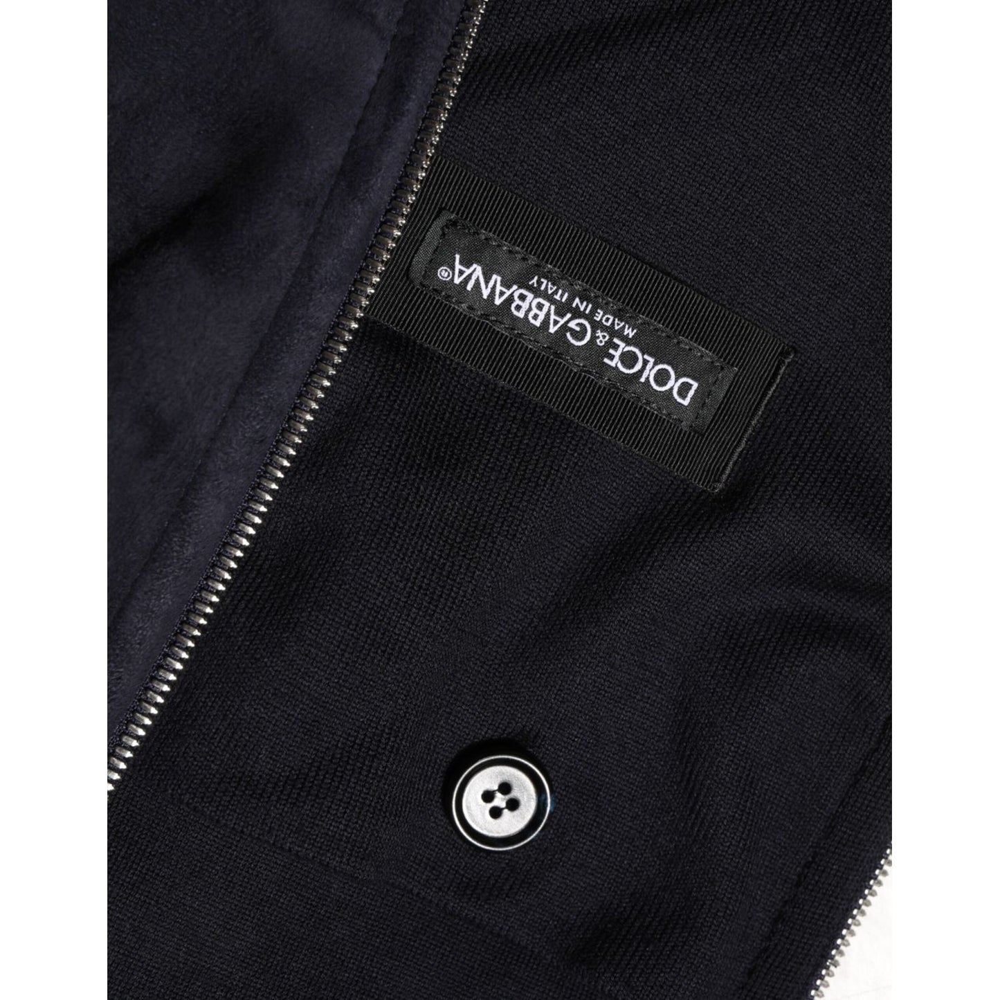 Dolce & Gabbana Black Leather Full Zip Hooded Blouson Jacket