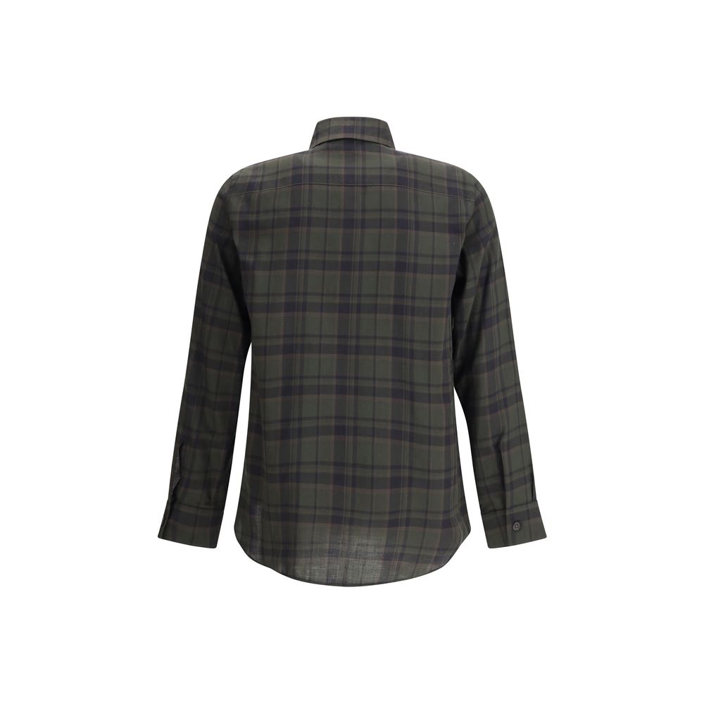 Saint Laurent Green Cotton Pattern Shirt