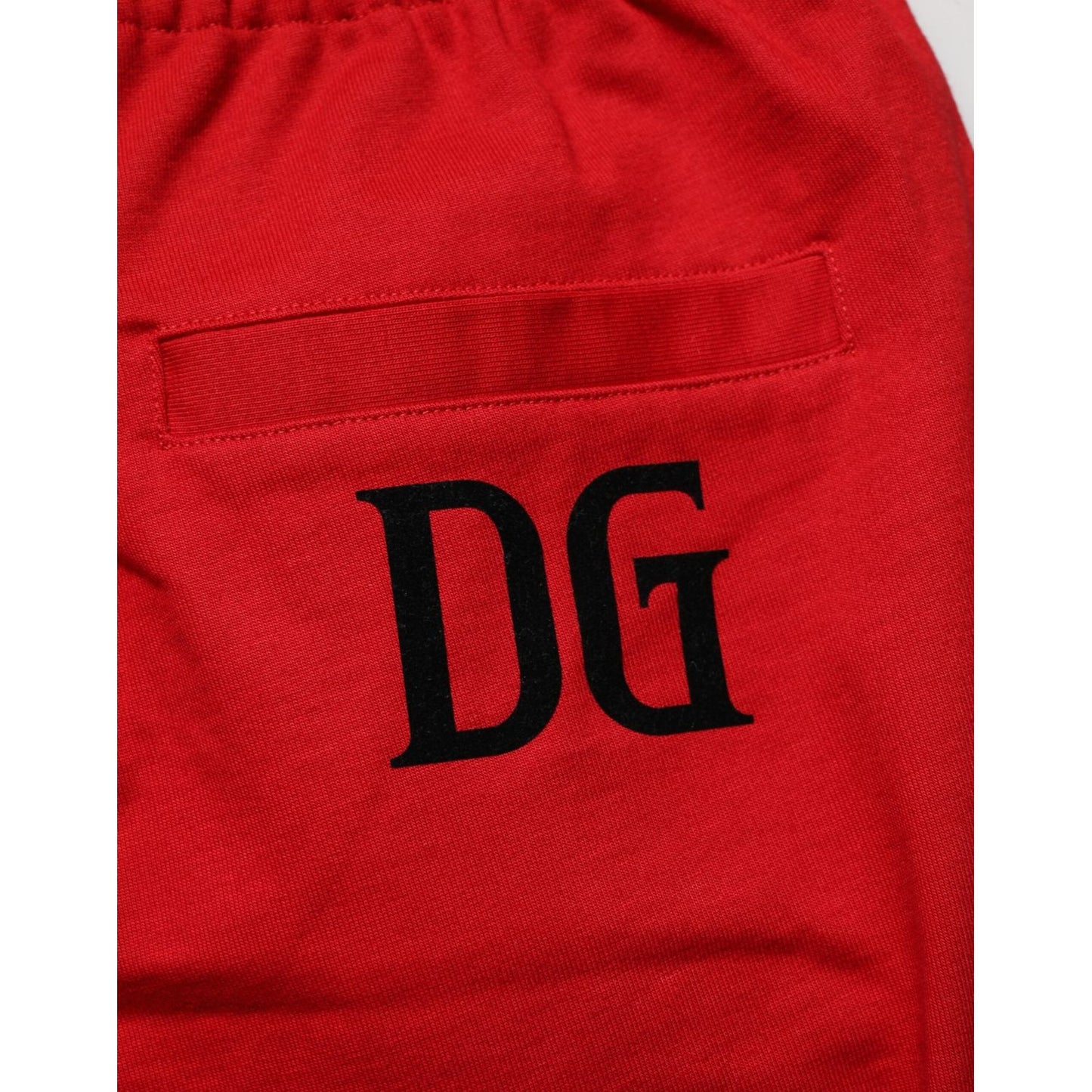Dolce & Gabbana Red Cotton MidWaist Drawstring Bermuda Pants