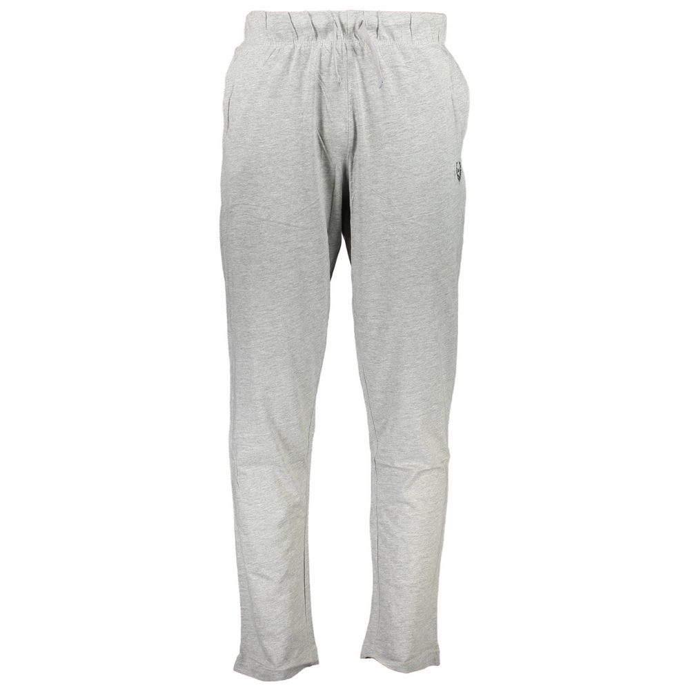 Gianmarco Venturi Gray Cotton Pant, sports trousers with elastic waist, light cotton, 2 pockets, contrasting details, embroidery logo.