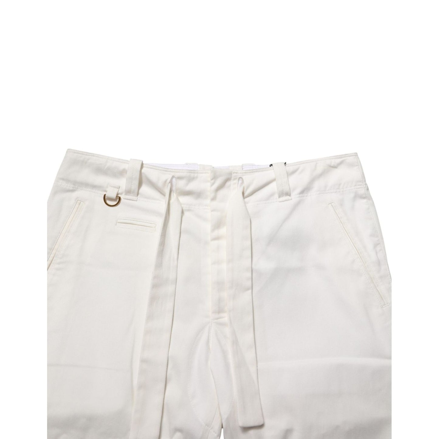 Dolce & Gabbana White Cotton Stretch Cropped Trouser Pants