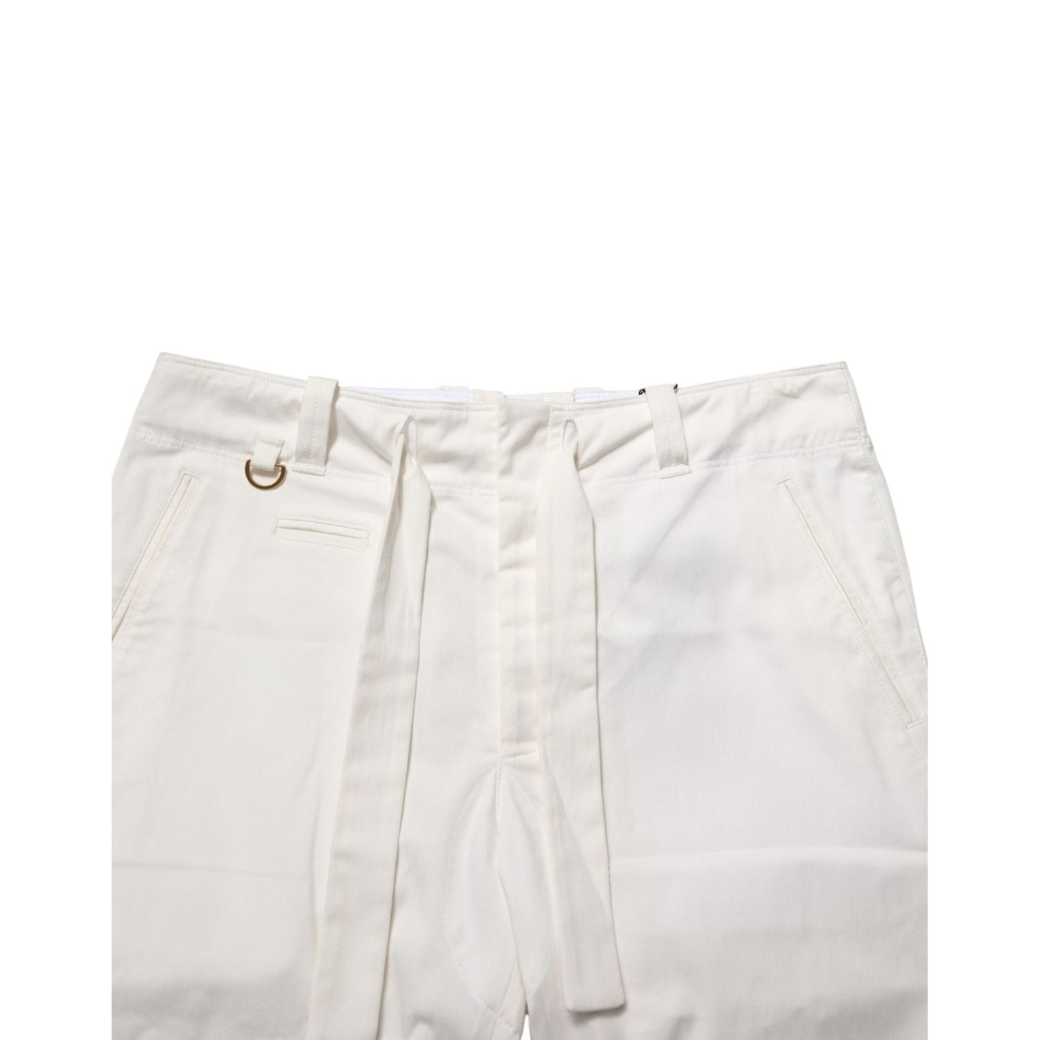 Dolce & Gabbana White Cotton Stretch Cropped Trouser Pants