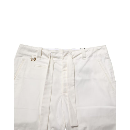 Dolce & Gabbana White Cotton Stretch Cropped Trouser Pants