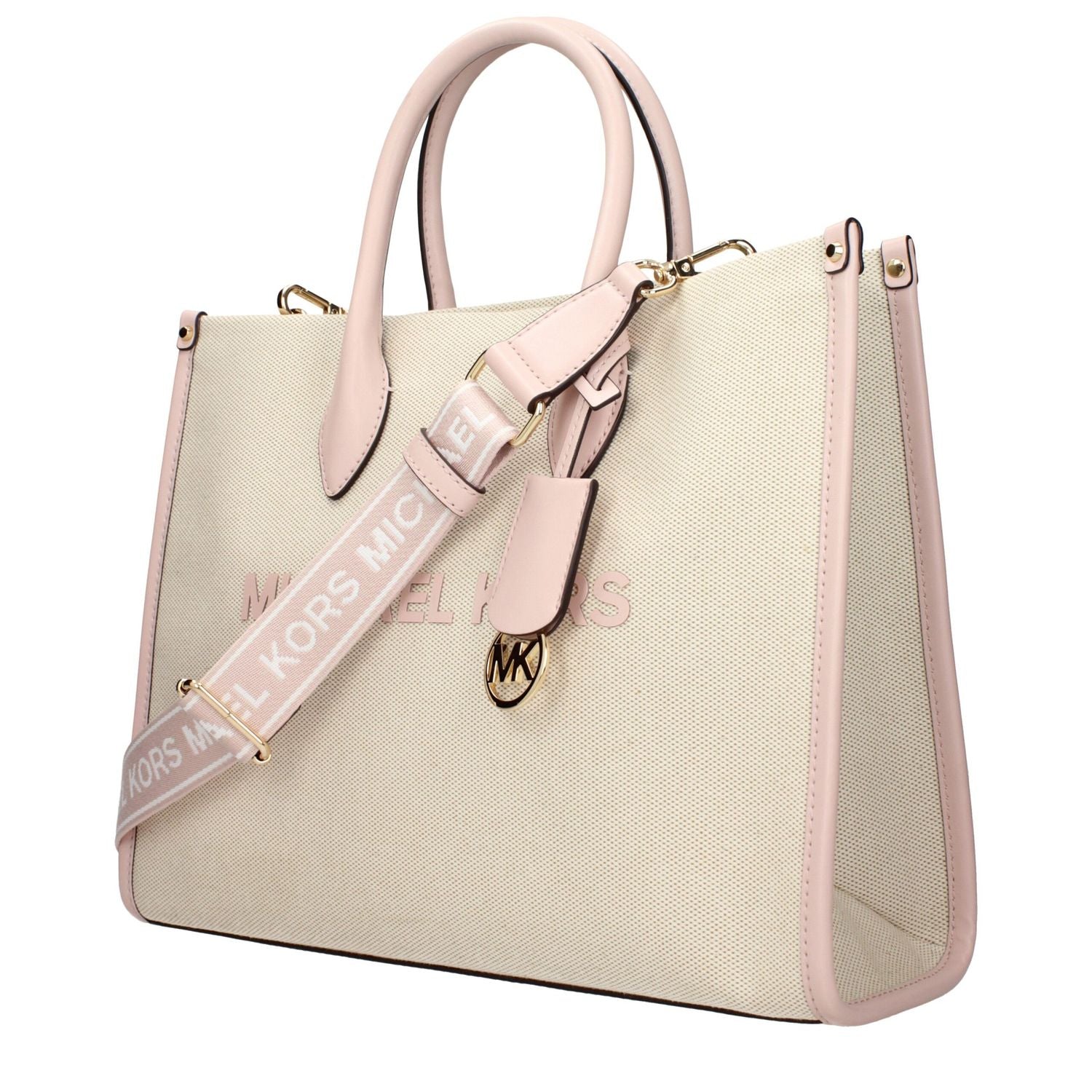Front view with bag zipped and handles upright.