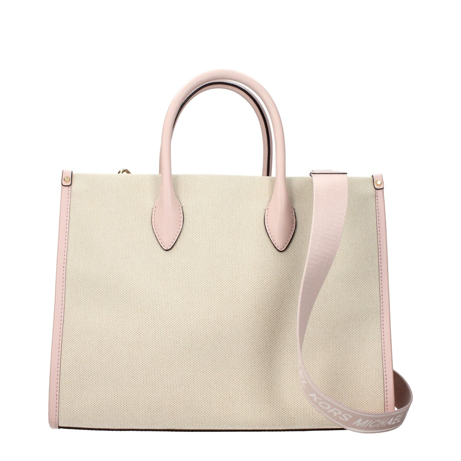 Front view with bag zipped and handles upright.